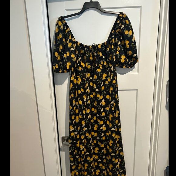 NWOT Cider Women’s Size 4X lemon midi dress - Picture 1 of 6